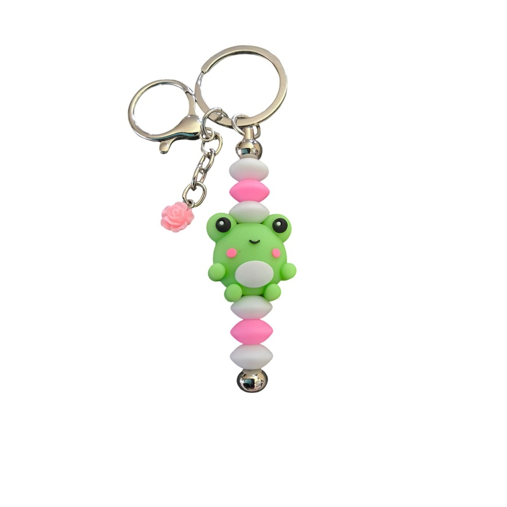 Beaded Frog Keychain or Bag Charm